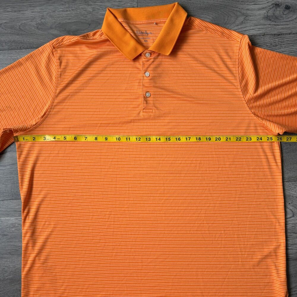 Walter Hagen Essentials Men’s Orange Striped Golf Polo Shirt - Size XXL - Picture 2 of 7